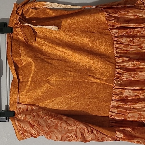 Jack Pot NY 100% Silk Bohemian Festival Patchwork Ruffle Tiered Wrap Skirt OSFM - Picture 5 of 12